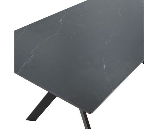Τραπέζι Olivet pakoworld sintered stone μαύρο μαρμάρου-μαύρο 180x90x75εκ - ΤΡΑΠΕΖΙΑ ΚΟΥΖΙΝΑΣ στο Milonadakis.gr