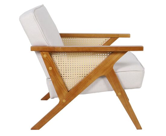 Πολυθρόνα Claudia pakoworld ύφασμα μπεζ-pe rattan-rubberwood φυσικό - ΚΑΡΕΚΛΕΣ - ΠΟΛΥΘΡΟΝΕΣ ΕΣ. στο Milonadakis.gr
