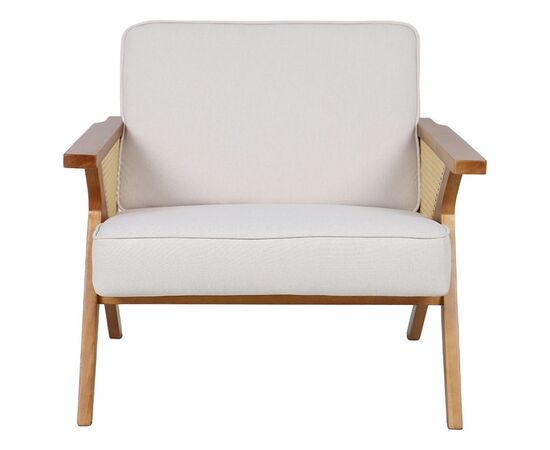 Πολυθρόνα Claudia pakoworld ύφασμα μπεζ-pe rattan-rubberwood φυσικό - ΚΑΡΕΚΛΕΣ - ΠΟΛΥΘΡΟΝΕΣ ΕΣ. στο Milonadakis.gr