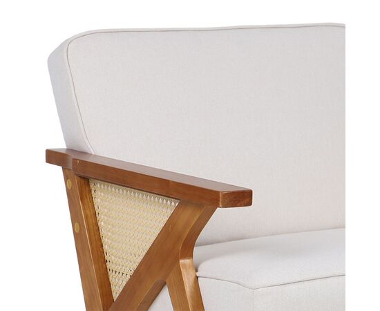Πολυθρόνα Claudia pakoworld ύφασμα μπεζ-pe rattan-rubberwood φυσικό - ΚΑΡΕΚΛΕΣ - ΠΟΛΥΘΡΟΝΕΣ ΕΣ. στο Milonadakis.gr