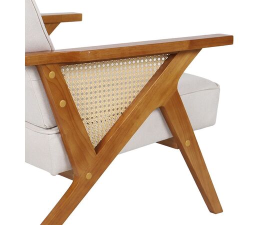 Πολυθρόνα Claudia pakoworld ύφασμα μπεζ-pe rattan-rubberwood φυσικό - ΚΑΡΕΚΛΕΣ - ΠΟΛΥΘΡΟΝΕΣ ΕΣ. στο Milonadakis.gr