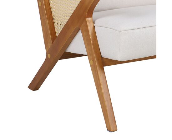 Πολυθρόνα Claudia pakoworld ύφασμα μπεζ-pe rattan-rubberwood φυσικό - ΚΑΡΕΚΛΕΣ - ΠΟΛΥΘΡΟΝΕΣ ΕΣ. στο Milonadakis.gr
