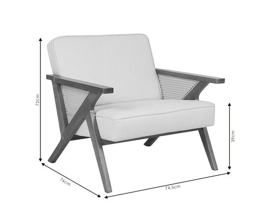 Πολυθρόνα Claudia pakoworld ύφασμα μπεζ-pe rattan-rubberwood φυσικό - ΚΑΡΕΚΛΕΣ - ΠΟΛΥΘΡΟΝΕΣ ΕΣ. στο Milonadakis.gr