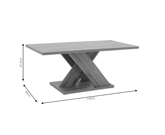 Τραπέζι σαλονιού Solange pakoworld χρώμα sonoma 110x55x47.5εκ - ΤΡΑΠΕΖΑΚΙΑ ΣΑΛΟΝΙΟΥ στο Milonadakis.gr