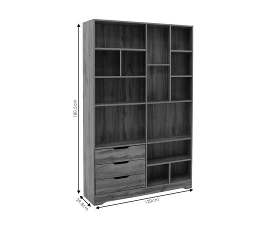 Βιβλιοθήκη Lucinda pakoworld sonoma 120x29.8x180.5εκ - ΒΙΒΛΙΟΘΗΚΕΣ στο Milonadakis.gr