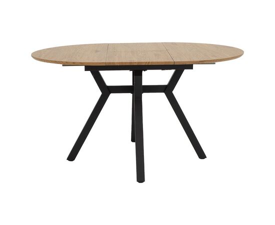 Tραπέζι Frances pakoworld επεκτεινόμενο MDF sonoma-μαύρο 100-140x100x75εκ - ΤΡΑΠΕΖΙΑ ΚΟΥΖΙΝΑΣ στο Milonadakis.gr