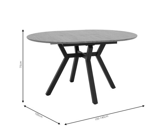 Tραπέζι Frances pakoworld επεκτεινόμενο MDF sonoma-μαύρο 100-140x100x75εκ - ΤΡΑΠΕΖΙΑ ΚΟΥΖΙΝΑΣ στο Milonadakis.gr