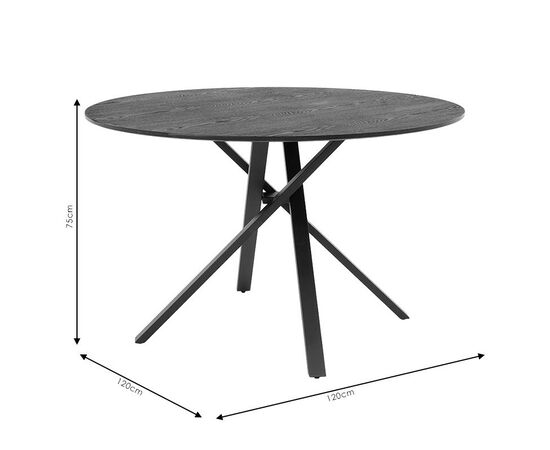 Tραπέζι Cerco pakoworld MDF μαύρο Φ120x75εκ - ΤΡΑΠΕΖΙΑ ΚΟΥΖΙΝΑΣ στο Milonadakis.gr