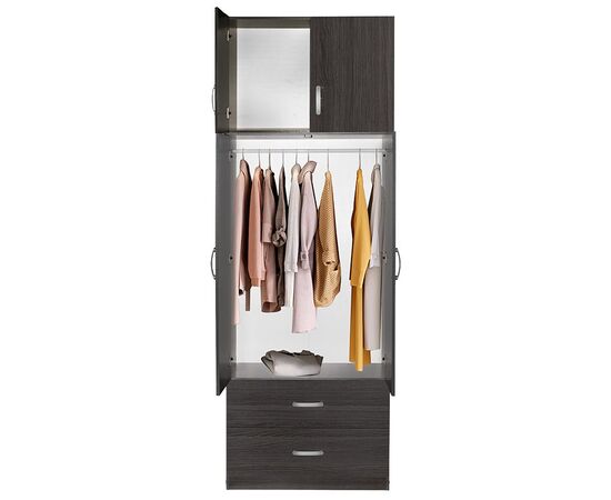 Ντουλάπα δίφυλλη και πατάρι Zelia pakoworld wenge 79x42x240εκ. - ΝΤΟΥΛΑΠΕΣ στο Milonadakis.gr
