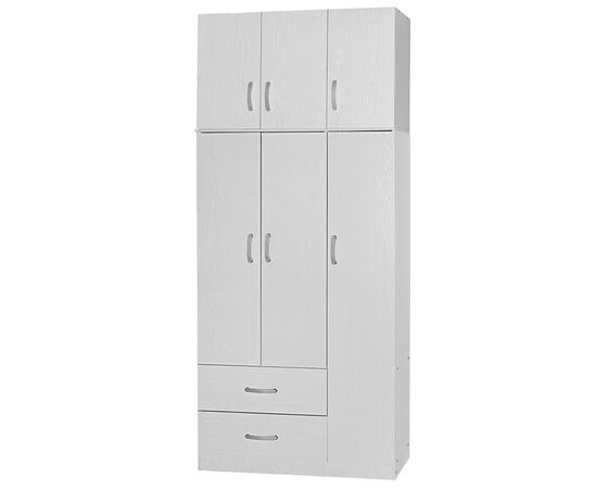 Ντουλάπα τρίφυλλη και πατάρι Zelia pakoworld λευκό 90x42x240εκ. - ΝΤΟΥΛΑΠΕΣ στο Milonadakis.gr