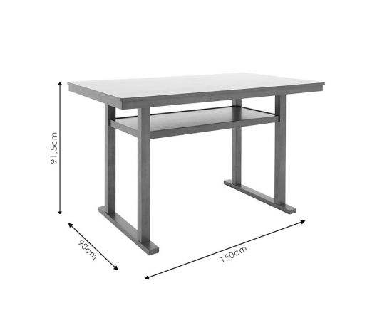 Τραπέζι μπαρ Tenor pakoworld φυσικό ξύλο rubberwood-ΜDF καρυδί 150x90x91.5εκ - ΤΡΑΠΕΖΙΑ ΚΟΥΖΙΝΑΣ στο Milonadakis.gr
