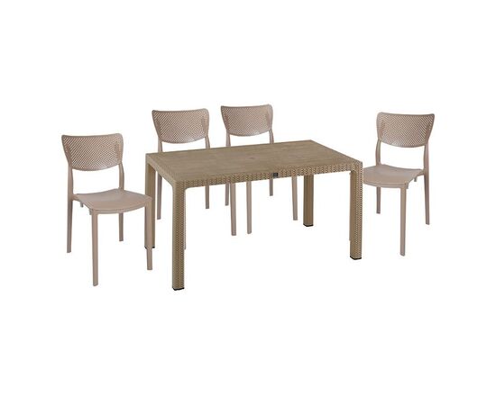Τραπεζαρία Explore-Ignite pakoworld σετ 5τεμ PP cappuccino 150x90x73,5εκ. - ΣΕΤ ΤΡΑΠΕΖΑΡΙΕΣ στο Milonadakis.gr