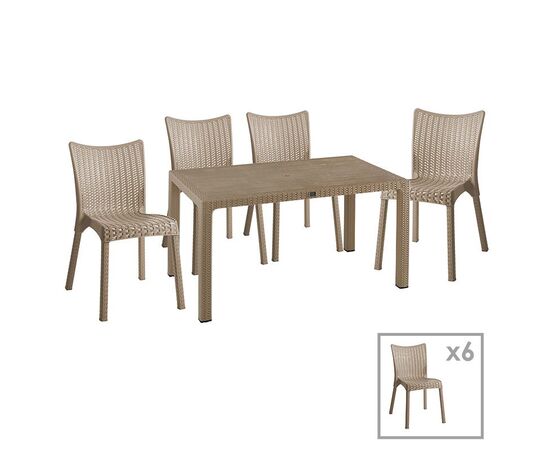 Τραπεζαρία Explore-Confident pakoworld σετ 7τεμ PP cappuccino 150x90x73,5εκ - ΣΕΤ ΤΡΑΠΕΖΑΡΙΕΣ στο Milonadakis.gr