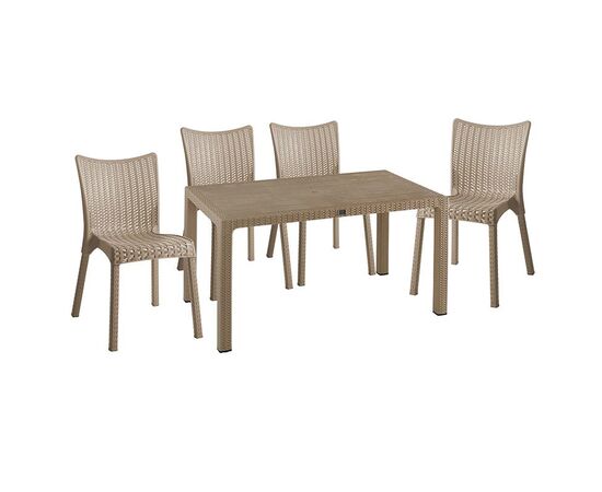 Τραπεζαρία Explore-Confident pakoworld σετ 5τεμ PP cappuccino 150x90x73,5εκ. - ΣΕΤ ΤΡΑΠΕΖΑΡΙΕΣ στο Milonadakis.gr
