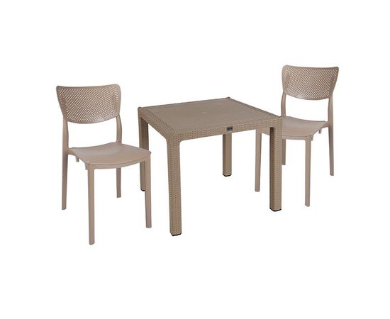 Τραπεζαρία Explore-Ignite pakoworld σετ 3τεμ PP cappuccino 90x90x73,5εκ - ΣΕΤ ΤΡΑΠΕΖΑΡΙΕΣ στο Milonadakis.gr