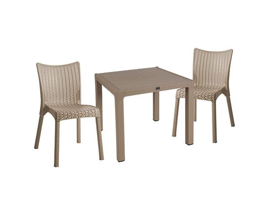 Τραπεζαρία Explore-Confident pakoworld σετ 3τεμ PP cappuccino 90x90x73,5εκ - ΣΕΤ ΤΡΑΠΕΖΑΡΙΕΣ στο Milonadakis.gr