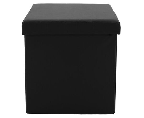 Σκαμπό-μπαούλο Crystal pakoworld pu μαύρο 38x38x38εκ - ΠΟΥΦ - ΣΚΑΜΠΟ - ΜΠΑΟΥΛΟ στο Milonadakis.gr