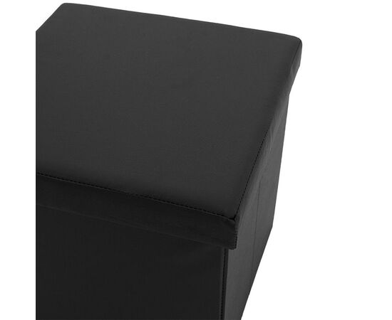 Σκαμπό-μπαούλο Crystal pakoworld pu μαύρο 38x38x38εκ - ΠΟΥΦ - ΣΚΑΜΠΟ - ΜΠΑΟΥΛΟ στο Milonadakis.gr