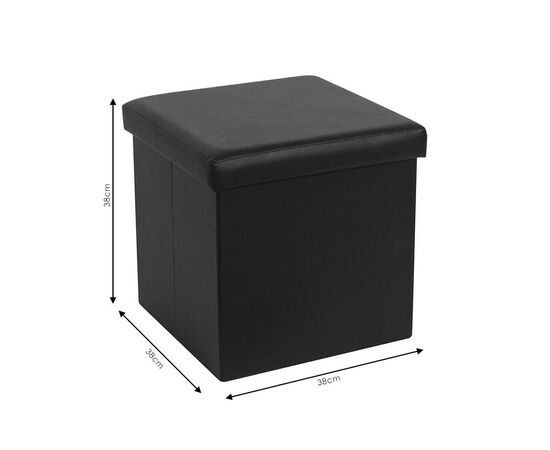 Σκαμπό-μπαούλο Crystal pakoworld pu μαύρο 38x38x38εκ - ΠΟΥΦ - ΣΚΑΜΠΟ - ΜΠΑΟΥΛΟ στο Milonadakis.gr