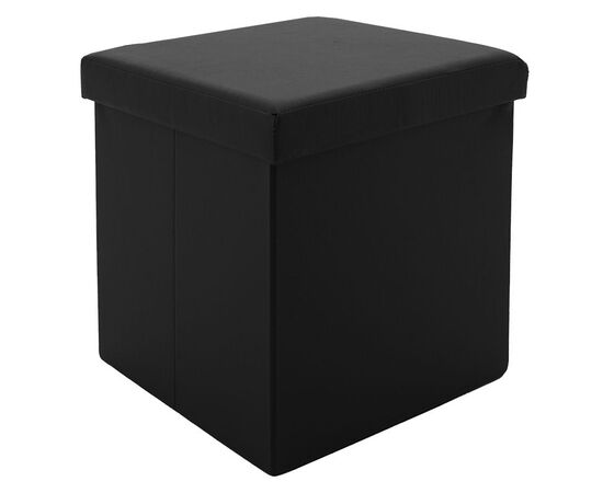 Σκαμπό-μπαούλο Crystal pakoworld pu μαύρο 38x38x38εκ - ΠΟΥΦ - ΣΚΑΜΠΟ - ΜΠΑΟΥΛΟ στο Milonadakis.gr