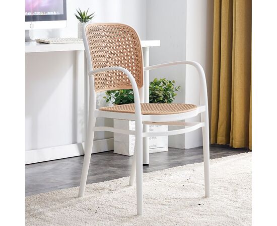 Πολυθρόνα Juniper pakoworld με UV protection PP μπεζ- λευκό 56x52.5x86.5εκ. - ΚΑΡΕΚΛΕΣ - ΠΟΛΥΘΡΟΝΕΣ στο Milonadakis.gr