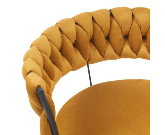 Πολυθρόνα Alkia pakoworld σε κίτρινο βελούδο με μαύρο πόδι μέταλλο 60x57x68εκ - ΚΑΡΕΚΛΕΣ - ΠΟΛΥΘΡΟΝΕΣ ΕΣ. στο Milonadakis.gr