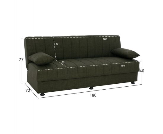 ΚΑΝΑΠΕΣ ΚΡΕΒΑΤΙ ANDRI ΤΡΙΘΕΣΙΟΣ DARK OLIVE HM3239.05 180x72x77 εκ. - ΚΑΝΑΠΕΔΕΣ-ΣΑΛΟΝΙΑ στο Milonadakis.gr