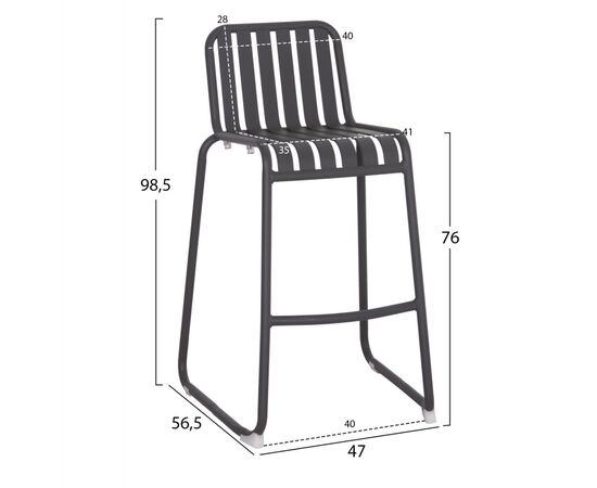 ΣΚΑΜΠΟ ΜΠΑΡ ΑΛΟΥΜΙΝΙΟΥ RACHEL HM6341.01 ΓΚΡΙ 47x56,5x98,5Υεκ. - ΣΚΑΜΠΩ στο Milonadakis.gr
