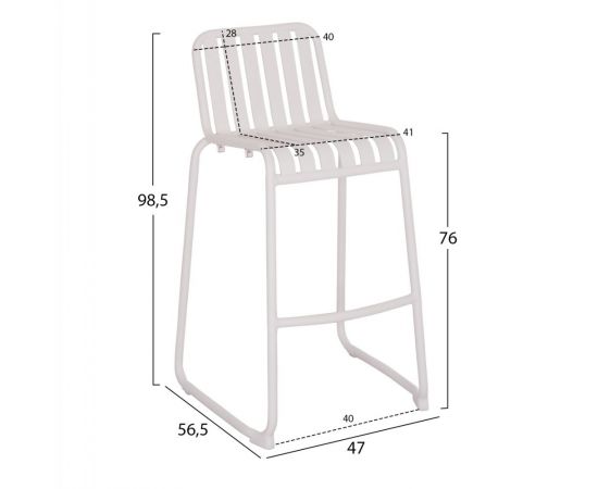 ΣΚΑΜΠΟ ΜΠΑΡ ΑΛΟΥΜΙΝΙΟΥ RACHEL HM6341.02 ΛΕΥΚΟ 47x56,5x98,5Υεκ. - ΣΚΑΜΠΩ στο Milonadakis.gr
