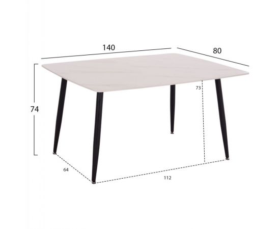 ΤΡΑΠΕΖΙ RAVEN HM18149.01 ΚΕΡΑΜΙΚΟ TOP ΜΕ ΟΨΗ ΛΕΥΚΟ ΜΑΡΜΑΡΟ 140x80x74Υεκ. - ΤΡΑΠΕΖΙΑ ΚΟΥΖΙΝΑΣ στο Milonadakis.gr