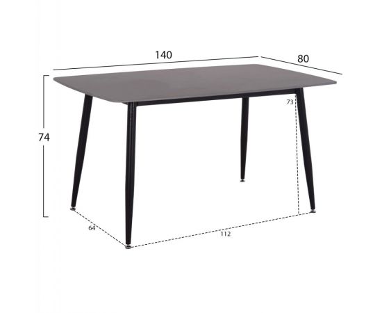 ΤΡΑΠΕΖΙ RAVEN HM18149.02 ΚΕΡΑΜΙΚΟ TOP ΑΝΘΡΑΚΙ ΜΑΡΜΑΡΟ-ΜΑΥΡΟ ΜΕΤΑΛΛΟ 140x80x74Υεκ. - ΤΡΑΠΕΖΙΑ ΚΟΥΖΙΝΑΣ στο Milonadakis.gr