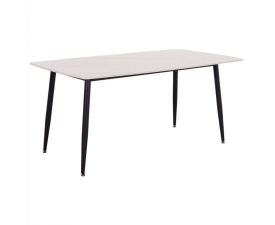 ΤΡΑΠΕΖΙ RAVEN HM18150.01 ΚΕΡΑΜΙΚΟ TOP ΛΕΥΚΟ ΜΑΡΜΑΡΟ-ΜΑΥΡΟ ΜΕΤΑΛΛΟ 160x80x74Υεκ. - ΤΡΑΠΕΖΙΑ ΚΟΥΖΙΝΑΣ στο Milonadakis.gr