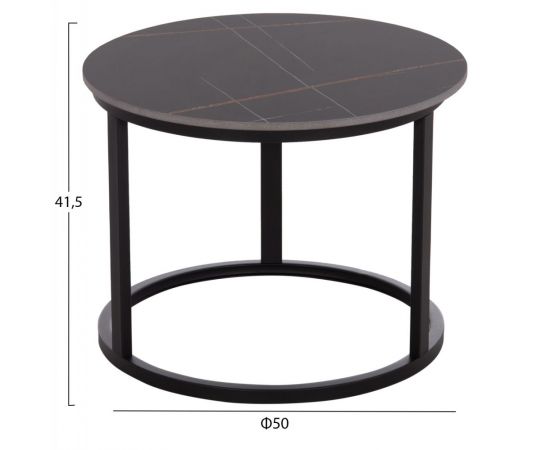 ΤΡΑΠΕΖΙ ΣΑΛΟΝΙΟΥ 2ΤΜΧ TALOS HM18140.02 ΜΑΥΡΟ ΚΕΡΑΜΙΚΟ TOP-ΜΕΤΑΛΛΙΚΑ ΠΟΔΙΑ Φ70x45,5Υ - ΤΡΑΠΕΖΙΑ ΚΟΥΖΙΝΑΣ στο Milonadakis.gr
