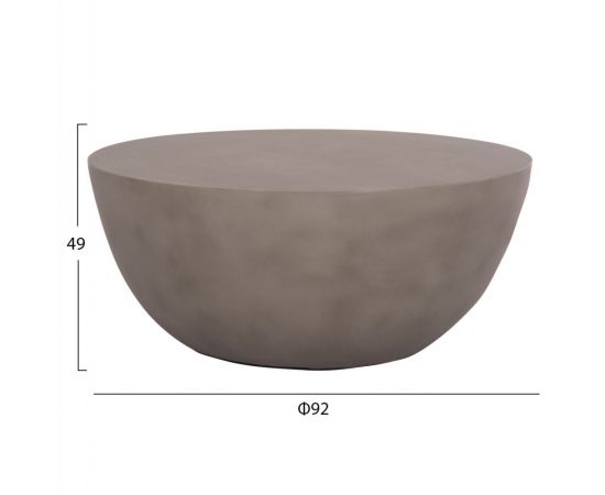 ΤΡΑΠΕΖΙ ΣΑΛΟΝΙΟΥ ΣΤΡΟΓΓΥΛΟ ALLAN HM18162.03 FIBER CEMENT ΣΕ ΓΚΡΙ--Φ92x49Υεκ. - ΤΡΑΠΕΖΙΑ ΚΟΥΖΙΝΑΣ στο Milonadakis.gr