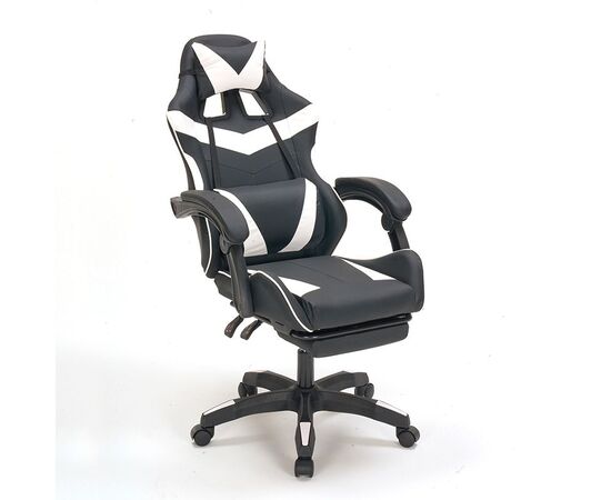A9937 ΜΑΥΡΟ/ΛΕΥΚΟ PVC ΠΟΛΥΘΡΟΝΑ GAMING/ΜΕ ΥΠΟΠΟΔΙΟ - ΚΑΡΕΚΛΕΣ ΓΡΑΦΕΙΟΥ στο Milonadakis.gr