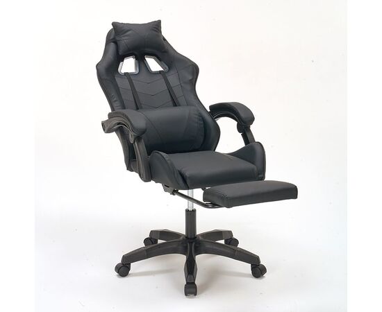 A9937 ΜΑΥΡΟ PVC ΠΟΛΥΘΡΟΝΑ GAMING/ΜΕ ΥΠΟΠΟΔΙΟ - ΚΑΡΕΚΛΕΣ ΓΡΑΦΕΙΟΥ στο Milonadakis.gr