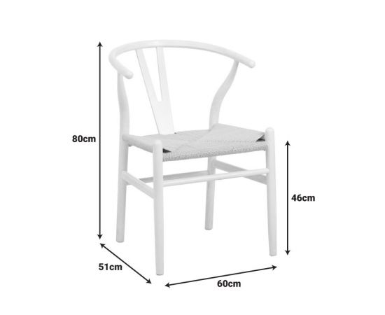 Καρέκλα Wishbone pakoworld rubberwood-σχοινί σε λευκή απόχρωση 60x51x80εκ - ΚΑΡΕΚΛΕΣ - ΠΟΛΥΘΡΟΝΕΣ ΕΣ. στο Milonadakis.gr