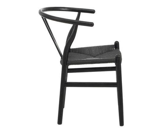 Καρέκλα Wishbone pakoworld rubberwood-σχοινί σε μαύρη απόχρωση 60x51x80εκ - ΚΑΡΕΚΛΕΣ - ΠΟΛΥΘΡΟΝΕΣ ΕΣ. στο Milonadakis.gr
