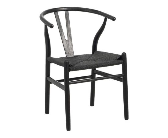 Καρέκλα Wishbone pakoworld rubberwood-σχοινί σε μαύρη απόχρωση 60x51x80εκ - ΚΑΡΕΚΛΕΣ - ΠΟΛΥΘΡΟΝΕΣ ΕΣ. στο Milonadakis.gr