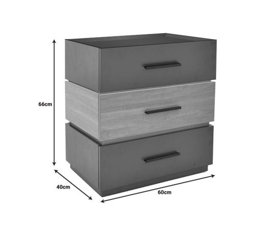 Κομοδίνο Sonlen pakoworld mdf σε sonoma-ανθρακί απόχρωση 60x40x66εκ - ΚΟΜΟΔΙΝΑ στο Milonadakis.gr