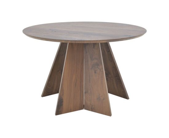 Τραπέζι Bibble pakoworld mdf σε καρυδί απόχρωση Φ120x76εκ - ΤΡΑΠΕΖΙΑ ΚΟΥΖΙΝΑΣ στο Milonadakis.gr