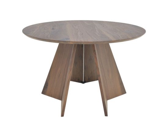 Τραπέζι Bibble pakoworld mdf σε καρυδί απόχρωση Φ120x76εκ - ΤΡΑΠΕΖΙΑ ΚΟΥΖΙΝΑΣ στο Milonadakis.gr