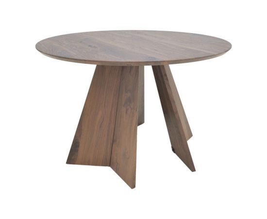 Τραπέζι Bibble pakoworld mdf σε καρυδί απόχρωση Φ120x76εκ - ΤΡΑΠΕΖΙΑ ΚΟΥΖΙΝΑΣ στο Milonadakis.gr