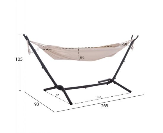 ΑΙΩΡΑ CRAVE HM6304.02 ΑΝΘΡΑΚΙ ΜΕΤΑΛΛΙΚΟΣ ΣΚΕΛΕΤΟΣ--ΜΠΕΖ ΥΦΑΣΜΑ 265x93x105Υεκ - ΚΟΥΝΙΕΣ - ΦΩΛΙΕΣ στο Milonadakis.gr