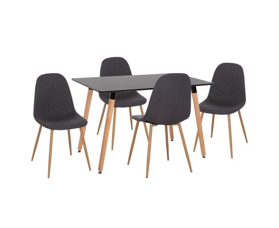ΣΕΤ ΤΡΑΠΕΖΑΡΙΑΣ 5ΤΜΧ MINARDO HM21179 MDF TOP ΣΕ ΜΑΥΡΟ--ΣΚΟΥΡΟ ΓΚΡΙ ΥΦΑΣΜΑ - ΤΡΑΠΕΖΑΡΙΕΣ στο Milonadakis.gr