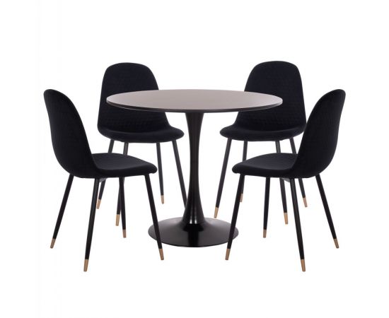 ΣΕΤ ΤΡΑΠΕΖΑΡΙΑΣ 5ΤΜΧ BROLIN HM21191 MDF TOP-ΜΕΤΑΛΛΙΚΑ ΠΟΔΙΑ-ΒΕΛΟΥΔΟ--ΜΑΥΡΟ - ΤΡΑΠΕΖΑΡΙΕΣ στο Milonadakis.gr