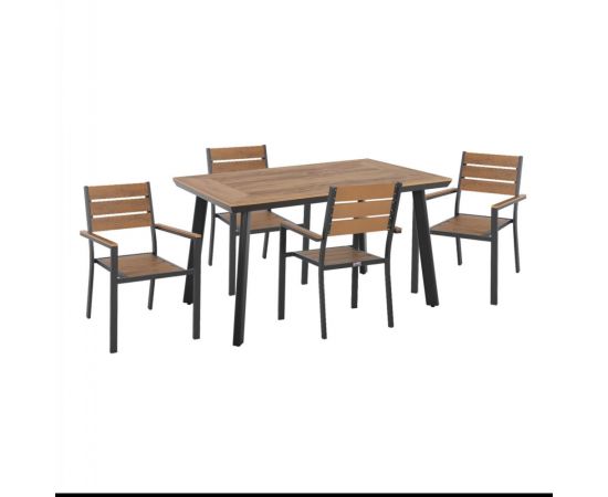 ΣΕΤ ΤΡΑΠΕΖΑΡΙΑΣ TABER HM21197 ΤΡΑΠΕΖΙ & 4 ΠΟΛΥΘΡΟΝΕΣ-ΑΛΟΥΜΙΝΙΟ & POLYWOOD-ΑΝΘΡΑΚΙ - ΣΕΤ ΤΡΑΠΕΖΑΡΙΕΣ στο Milonadakis.gr