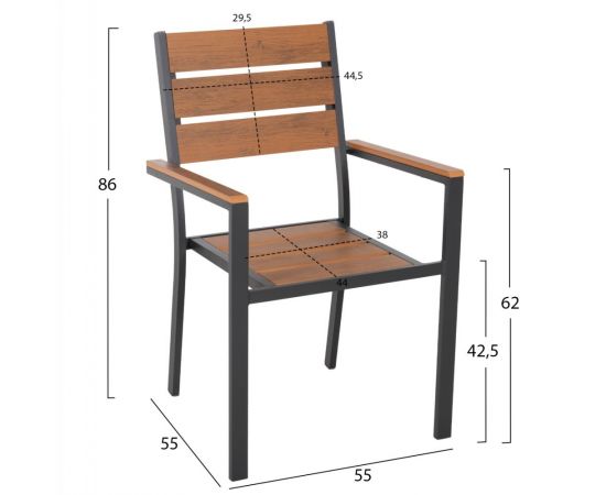 ΣΕΤ ΤΡΑΠΕΖΑΡΙΑΣ TABER HM21198 ΤΡΑΠΕΖΙ & 6 ΠΟΛΥΘΡΟΝΕΣ-ΑΛΟΥΜΙΝΙΟ & POLYWOOD-ΑΝΘΡΑΚΙ - ΣΕΤ ΤΡΑΠΕΖΑΡΙΕΣ στο Milonadakis.gr