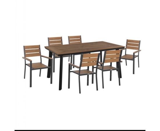ΣΕΤ ΤΡΑΠΕΖΑΡΙΑΣ TABER HM21198 ΤΡΑΠΕΖΙ & 6 ΠΟΛΥΘΡΟΝΕΣ-ΑΛΟΥΜΙΝΙΟ & POLYWOOD-ΑΝΘΡΑΚΙ - ΣΕΤ ΤΡΑΠΕΖΑΡΙΕΣ στο Milonadakis.gr