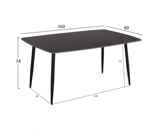 ΤΡΑΠΕΖΙ RAVEN HM18150.02 ΚΕΡΑΜΙΚΟ TOP ΜΕ ΟΨΗ ΜΑΥΡΟ ΜΑΡΜΑΡΟ 160x80x74Υεκ. - ΤΡΑΠΕΖΙΑ ΚΟΥΖΙΝΑΣ στο Milonadakis.gr